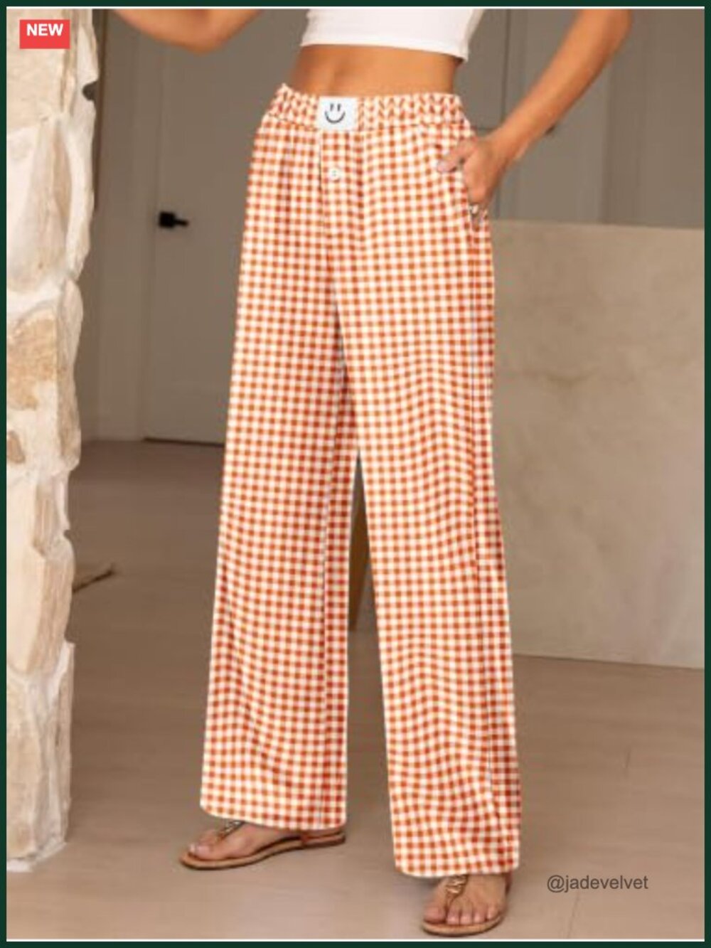 Wide Leg Palazzo Pants with Pockets Flowy Summer Trousers - Picture 3 of 4